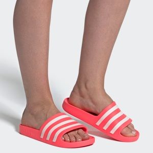 pink adidas slides mens